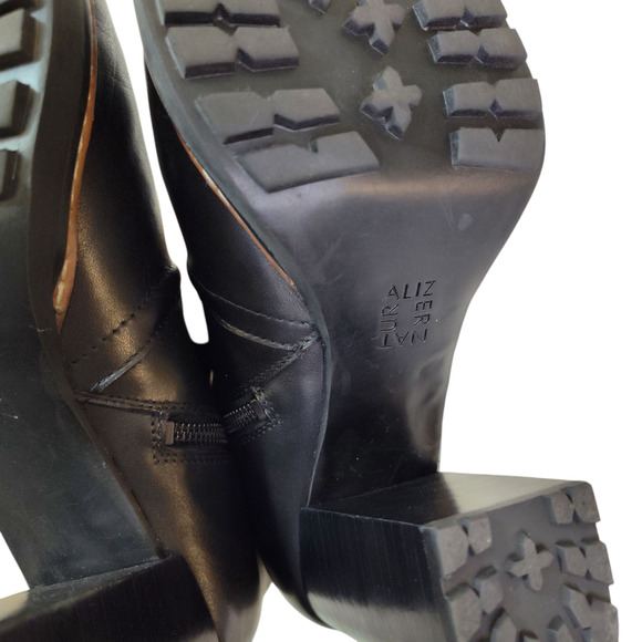 NATURALIZER CATIE LEATHER ANKLE BOOTIE WOMEN'S 8.5 BLACK PLATFORM BLOCK HEEL - Picture 11 of 16